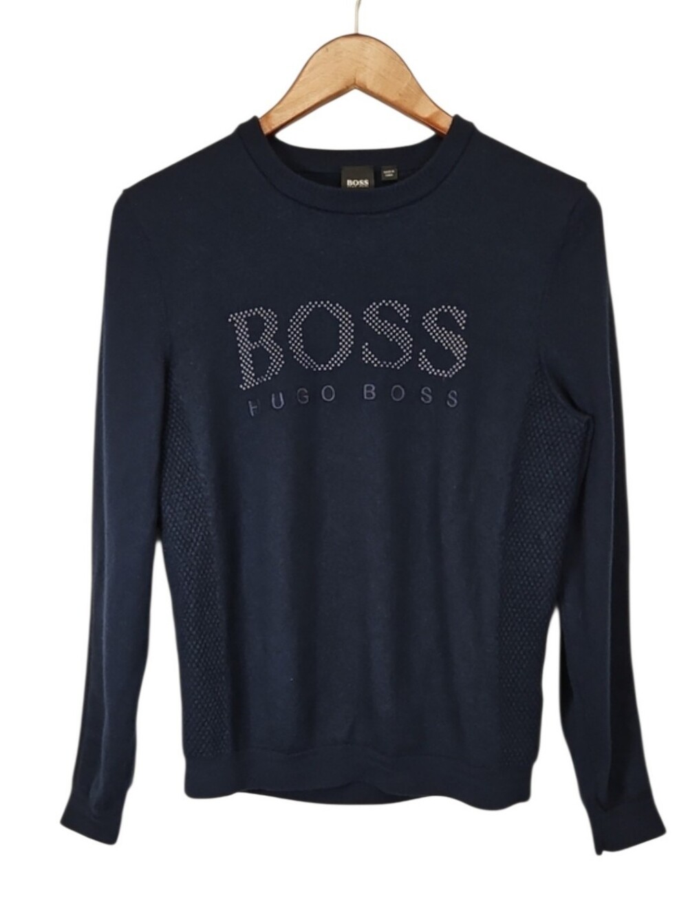 Hugo Boss Mens Navy Logo Sweater Size Large